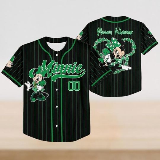 Discover Custom Mickey And Friends Disney St Patricks Day Baseball Jersey, WDW Disneyland Family Trip 2026 Shirt