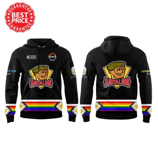 Discover North Bay Battalion New DEI Warm Up Hoodie 3D
