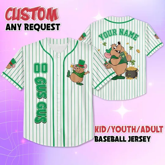 Discover Personalized Gus Gus Cinde Happy St. Patrick's Day Baseball Jersey Shirt