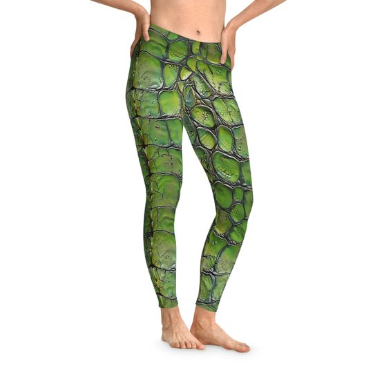 Snake Skin Leggings, Reptile Leggings, Snake Skin Themed Yoga Pants