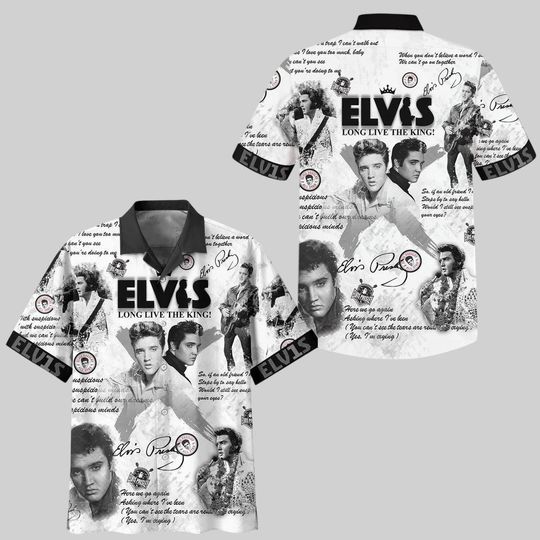 Discover Elvis King Button Shirt, Elvis Presley Hawaiian Shirt, Rock And Roll Music Shirt, The King Aloha Shirt, Gifts For Elvis Fan