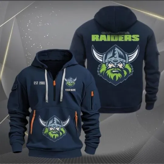 Canberra Raiders Personalized Sports Hoodie Zipper Gift For Fans
