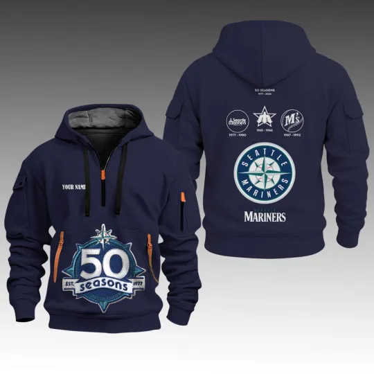 Discover Mariners Celebrate 50th Season 1977 2026 Quarter Zip Hoodie