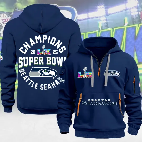 Seahawks LX Champions 2D Quarter Zip Hoodie