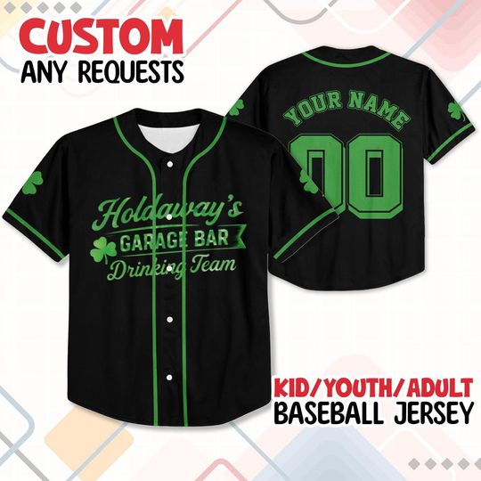 Discover remove "drinking team'' St Patrick's Day Baseball Jersey, Irish Shamrock Jersey, Family Matching Lucky Charm Jersey, Shamrock St Pattys Day