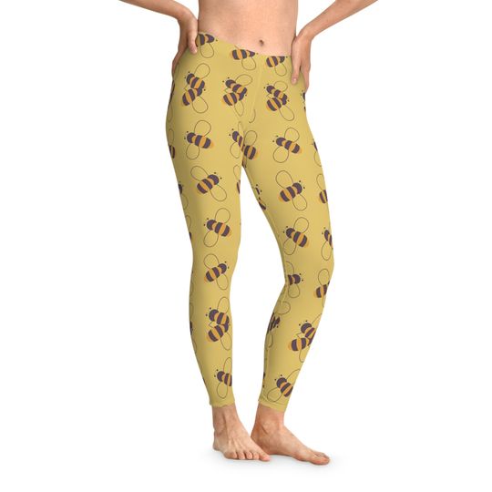 Discover Honey Bee Stretchy Leggings, Honey Bee Yoga Pants