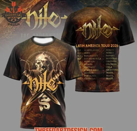 Discover Nile Latin America Tour 2026 3D T-Shirt Full size S-5XL CS624