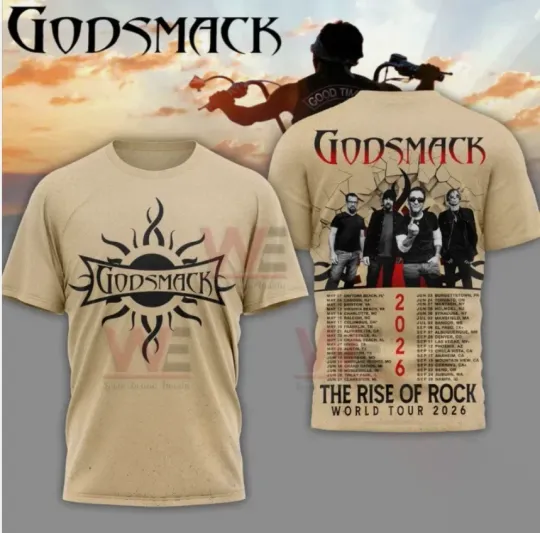 Discover Godsmack 2026 The Rise Of Rock World Tour 2026 Shirt  3D