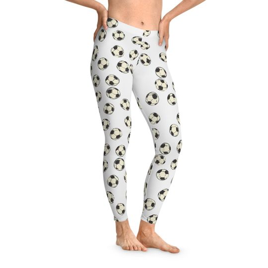 Discover Soccer Themed Stretchy Leggings, Soccer Ball Leggings