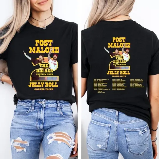 Discover Post Malone & Jelly Roll Big Ass Stadium Tour 2026 Shirt T shirt