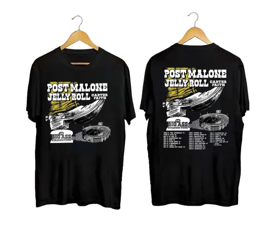 Discover Post Malone Jelly Roll Big Ass Stadium 2026 Tour T-Shirt