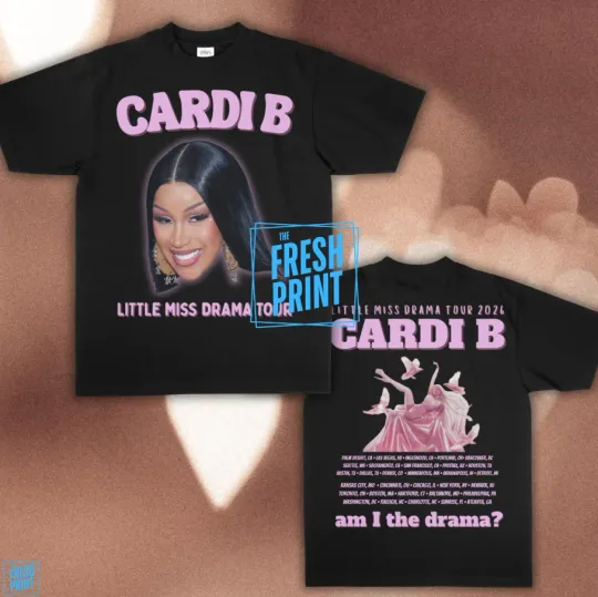 Discover Little Miss Drama Tour 2026 Shirt Front and Back Am I The Drama Tee