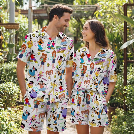 Discover Custom Disneyland Powerline World Tour 95 Hawaiian Shirt, Disneyland Family Summer Beach Trip, Goofy Movie Button Down Shirt