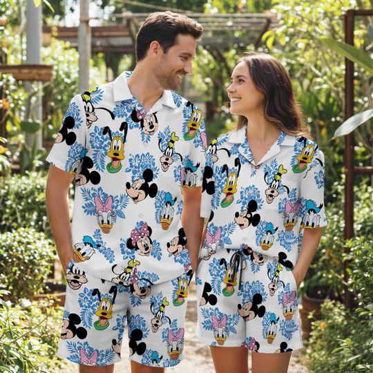 Discover Mickey And Friends Tropical Hawaiian Shirt, Disneyland Summer Beach Hawaii Shirt, Mickey Donald Goofy Short Sleeve Shirt