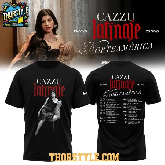 Discover Cazzu Tour Latinaje 2026 Nortea America 3D T-Shirt S-5XL