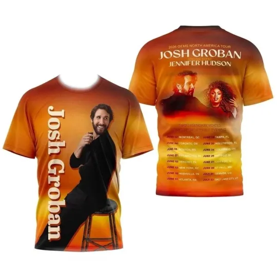 Discover Josh Groban 2026 Gems North America Tour3D T-Shirt