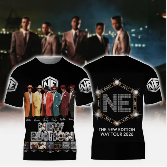 New Edition The New Edition Way Tour 2026 2-Sided Black T-Shirt  3D