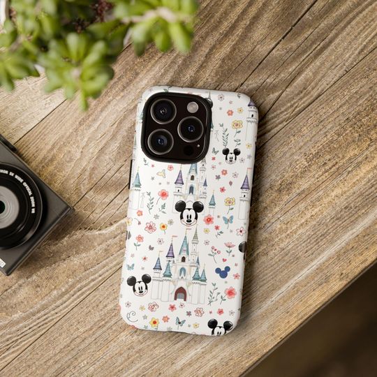 Discover Disney Whimsical Castle & Mouse Pattern iPhone Case