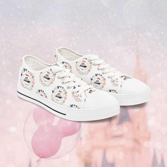 Discover Disney Cruise Floral Wreath Women's Low Top Sneakers