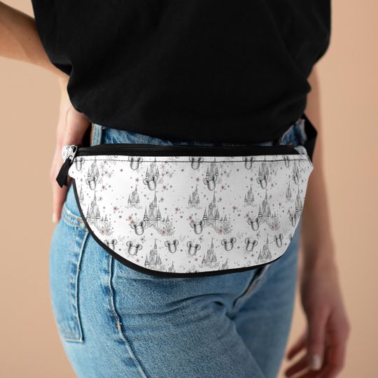 Discover Disney Castle inspired Mouse Pattern Fanny Pack | Cute Park Hopping Hip Bag