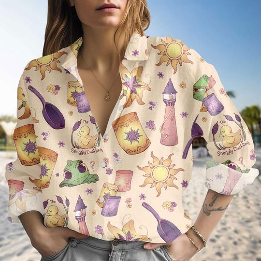 Discover Disney Tangled Rapunzel Blouse for Women, Long Sleeve Disney Princess Top