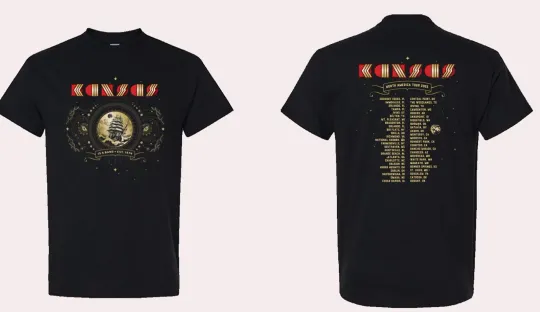 Discover KANSAS Band 2025 Kansas Is A Band Tour Cotton Black S-5XL T Shirt