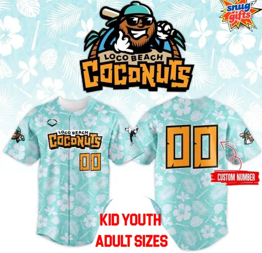 Discover CUSTOM Loco Beach Coconuts baseball jersey HOT NEW All sizes JJ6305