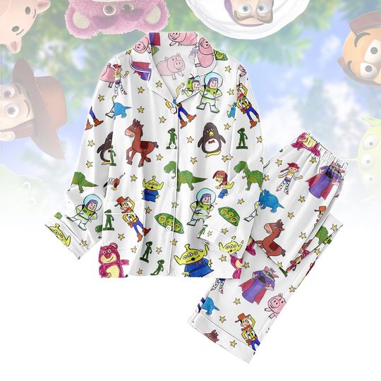 Toy Story Pajamas Set, Buzz Lightyear Pajamas, Woody Long Pyjama, Disney Matching PJs Set, Disney Pixar Long Sleepwear