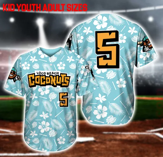 Discover #5 Loco Beach Coconuts baseball jersey HOT NEW All sizes JJ6308