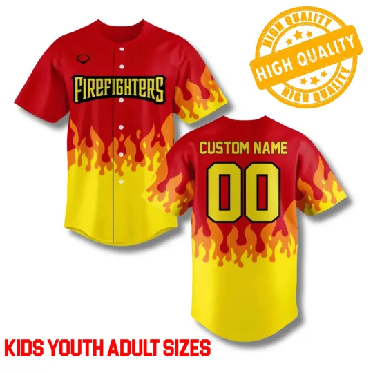 Discover The Firefighters baseball 3D BASEBALL JERSEY All sizes JJ6254