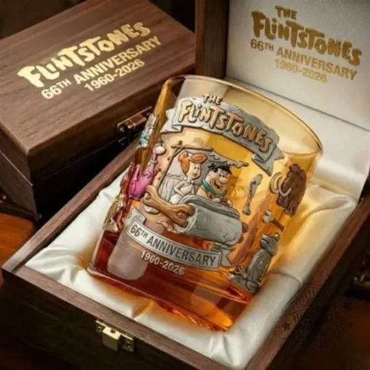 Discover The Flintstones 66Th Anniversary Whiskey Glass
