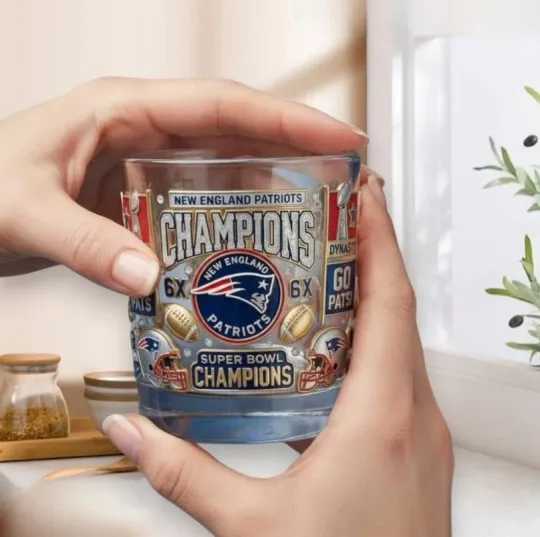 New England Patriots 2026 Super Bowl Champions 6X Whiskey Glass