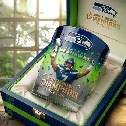 Seattle Seahawks Super Bowl Champions 2025-26 Whiskey Glass