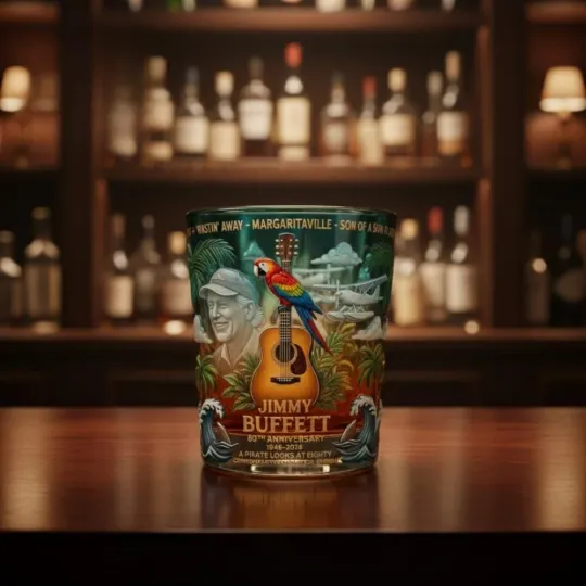 Discover Buffett 80Th Anniversary Whiskey Glass