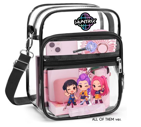 K-POP Demon Hunter HUNTRIX Chibi Transparent Bag for Concerts and Events