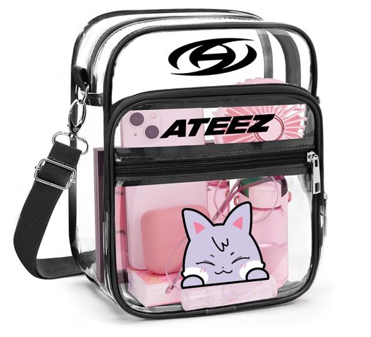ATEEZ Clear Concert Bag Crossbody PVC Stadium Bag for Music Festivals
