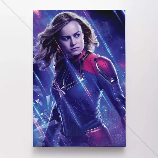 Discover Captain Marvel Poster Canvas Avengers Endgame Movie Marvel Print #8402