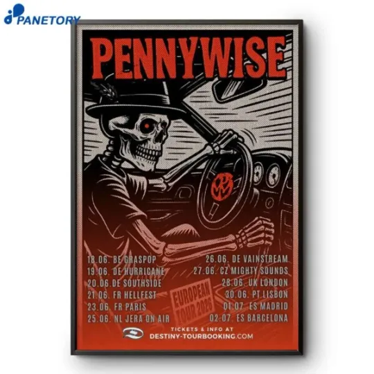 Pennywise UK Tour 2026 Punk Rock Tour Poster