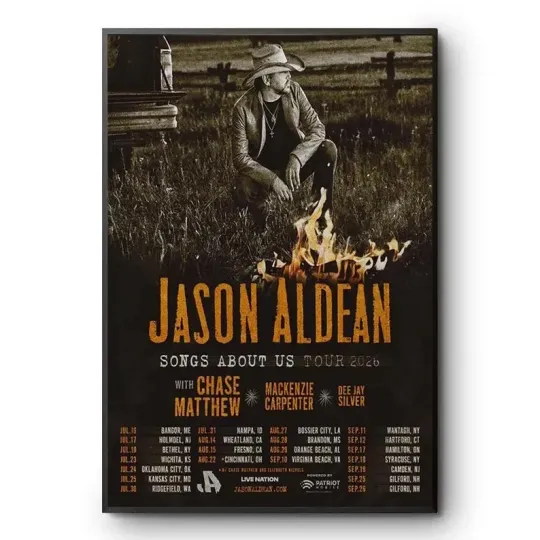 Jason Aldean Songs About Us Tour 2026 Concert Poster Print