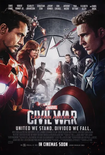 2016 Captain America Civil War Movie Poster Marvel Iron Man Black Widow Poster