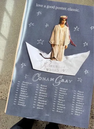 Conan Gray Wishbone World Tour 2026 Tour Poster Reprint