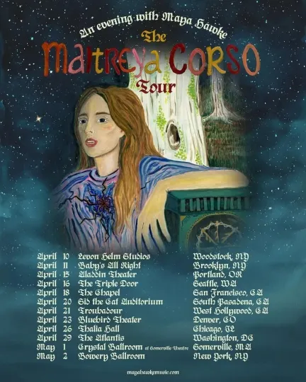 Discover Maitreya Corso Tour 2026 Poster – Indie Folk Concert Dates Print