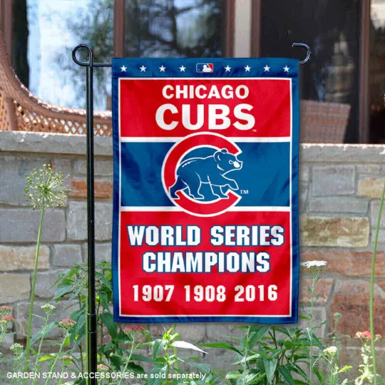 Chicago Cubs 3-Time World Series Champions Flag Graden Flag