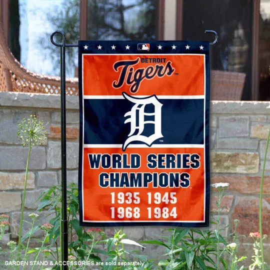 Detroit Tigers 4-Time World Series Champions Flag Graden Flag