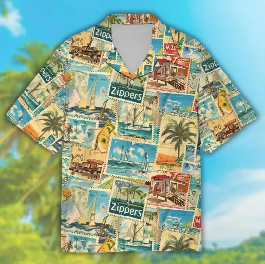 Discover Vintage Hawaiian Postcard Shirt for Men & Women with Retro Beach Travel Print