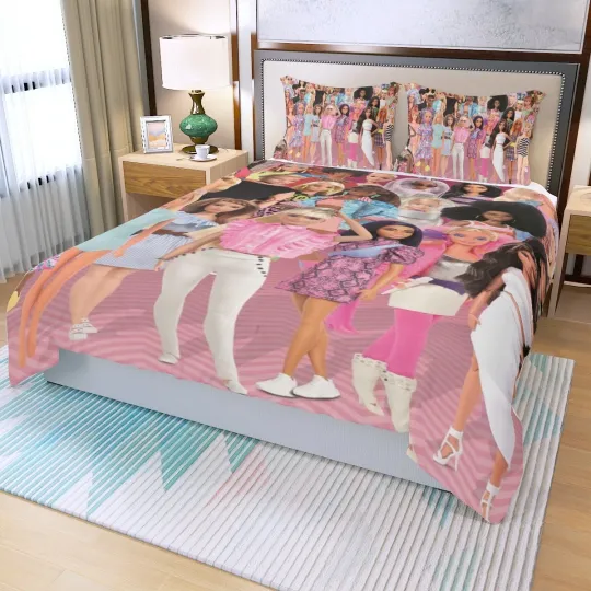 Top! Barbie Characters Print Duvet Cover Set