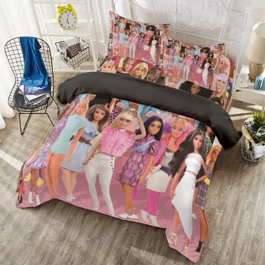 Barbie Characters Print Duvet Cover Set