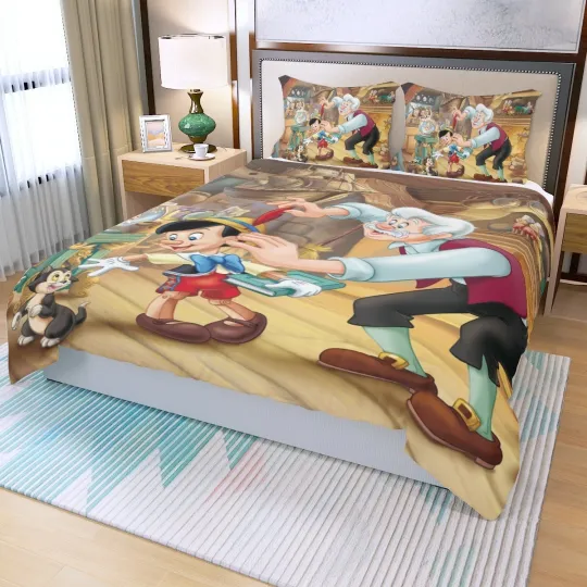 Disney Classic Pinocchio Print Duvet Cover Set