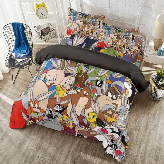 Discover Top! Looney Tunes Print Duvet Cover Set