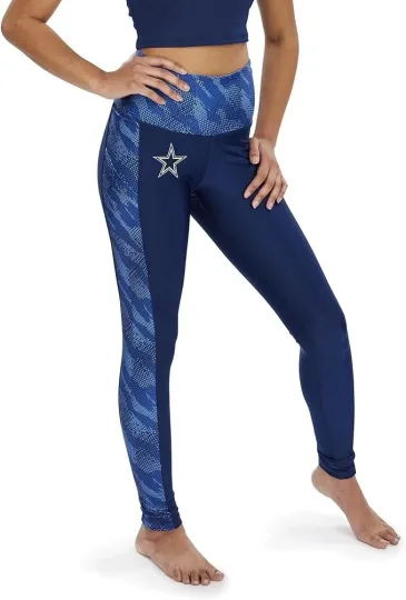 Zubaz Football Women's Dallas Cowboys Viper Accent Leggings, Blue